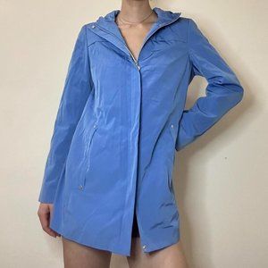Calvin Klein Blue raincoat with grey satin lining, size S